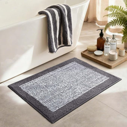 Bathroom Rugs 30x20 Non Slip Washable, Grey Bath Mat for Bathroom Floor Tub, Soft Absorbent Quick Dry Mats for Shower, Bathtub,Home Decor