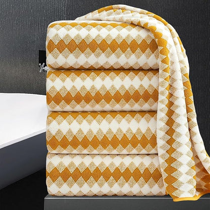 4 Piece Bath Towel Set Oversized Bath Sheet 35"x70" Bathroom Towel Extra Large Bath Towel Set Soft Highly Absorbent Quick Dry Premium Bath Towel for Bathroom Shower Spa Gym Hotel,Golden Brown