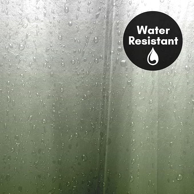 Americanflat 71x74 Sage Green Ombre Shower Curtain - Water-Resistant Long Shower Curtain with Durable Grommets and 12 Hooks - 100% Polyester