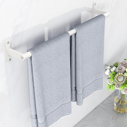 White 24 Inch Bathroom Towel Bar, Towel Racks for Bathroom Wall Mounted Hanging Bath Towels, Stainless Steel Single Towel Rod Holder