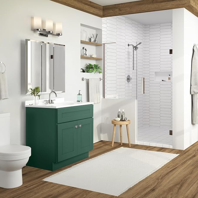 Design House Brookings Bathroom Vanity, 30", Hunt Club | Adjustable Hinges, Freestanding, Contemporary/Modern, Wood, Bath, 215434