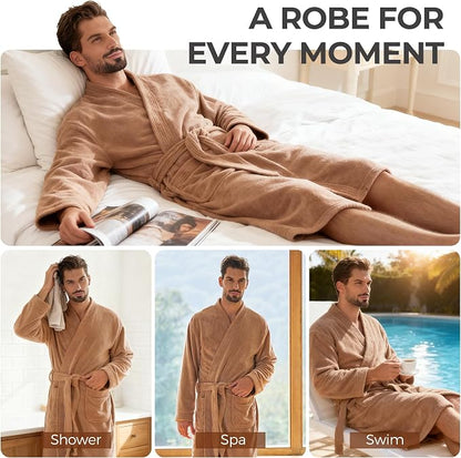 PJGGZ Towel Robe for Men - Ultra-Absorbent Soft Quick Dry Towel Bathrobe Kimono for Shower, Spa & Hotel