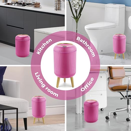 Pukomc Smart Sensor Wastebasket, Convenient and Hygienic Easy to Use | Technology Sensor Waterproof Wastebasket Plastic Trash Can for Kitchen, Bathroom, Bedroom, Living Room, Office and Outdoor