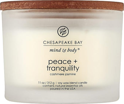Chesapeake Bay Candle Scented Candle Peace + Tranquility (Cashmere Jasmine) 3-Wick Coffee Table Jar,(Pack of 4)