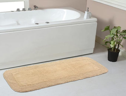 Home Weavers Radiant Collection 100% Cotton Bathroom Rugs Set, Washable Rug, Soft Cotton Extra Soft and Absorbent Bath Rug, Kitchen Mat, Bath Mat Set, Bath Floor Mat Non Slip, 21"x54" Runner, Linen