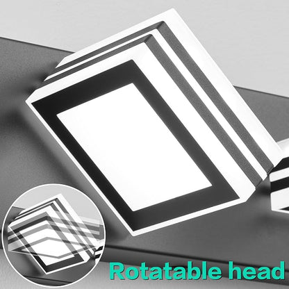 SOLFART LED Modern Vanity Lights Fixtures: 7 Lights Acrylic Matte Black Modern Bathroom Wall Light Over Mirror 46inch