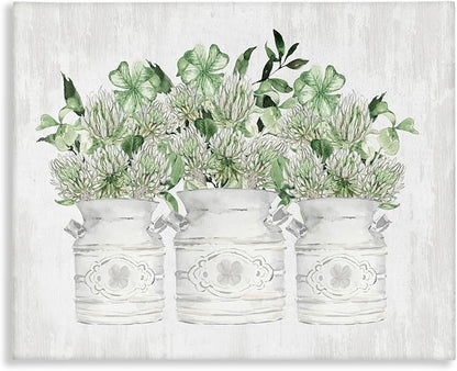 Stupell Industries Rustic Shamrock Bouquets, 36 x 48 Inch Canvas Wall Art | Stupell Industries · By Lettered and Lined · Ready to hang · Charming gift for bathroom or country decor · Made in USA