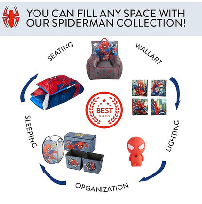 Idea Nuova Spiderman Pop Up Hamper with Durable Carry Handles, 21'' H x 13.5'' W X 13.5'' L