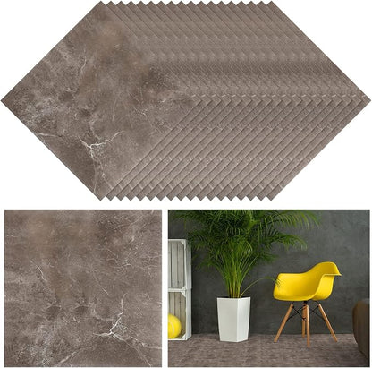 Spiareal 48 Pieces Peel and Stick Floor Tiles Vinyl Flooring 12 x 12 Inch Stick on Floor Tile Self Adhesive Waterproof DIY for Bathroom Kitchen Bedroom Living Room(Multicolor Marble)