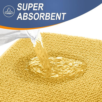 OLANLY Thick Memory Foam Bathroom Rugs 36x24, Absorbent Bath Mat, Yellow | Soft Quick Dry Bath Rugs, Non-Slip, Machine Washable Carpet for Bathroom Floor, Tub and Shower, Home Decor Accessories