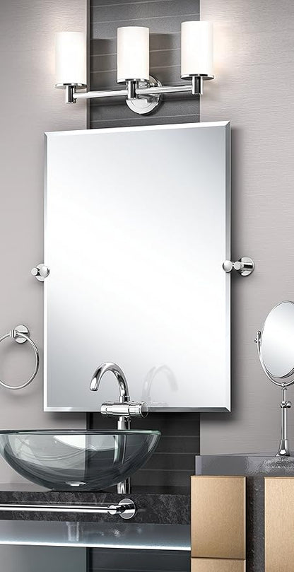 Gatco 4686 Channel Glass Shelf, Chrome/Wall Mounted 20.13" X 5.25" Tempered/Floating Rectangle Glass Shelf for Bathroom