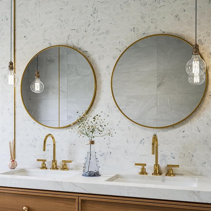 2 Inch Hexagon White Marble Mosaic Tile for Wall Floor, 5 Sheets | Water & Heat Resistant Honed Marble Backsplash Tiles for Kitchen Bathroom Fireplace Surround Durable Unique Veins 3.5SQFT