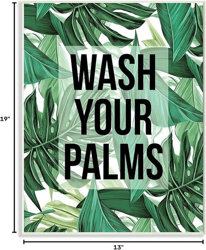 Bathroom Palm Phrase, 13 x 19 Inch Mounted Print on Wall Plaque | Stupell Industries · By Lil' Rue · Ready to hang · Great for bath and laundry spaces · Made in USA