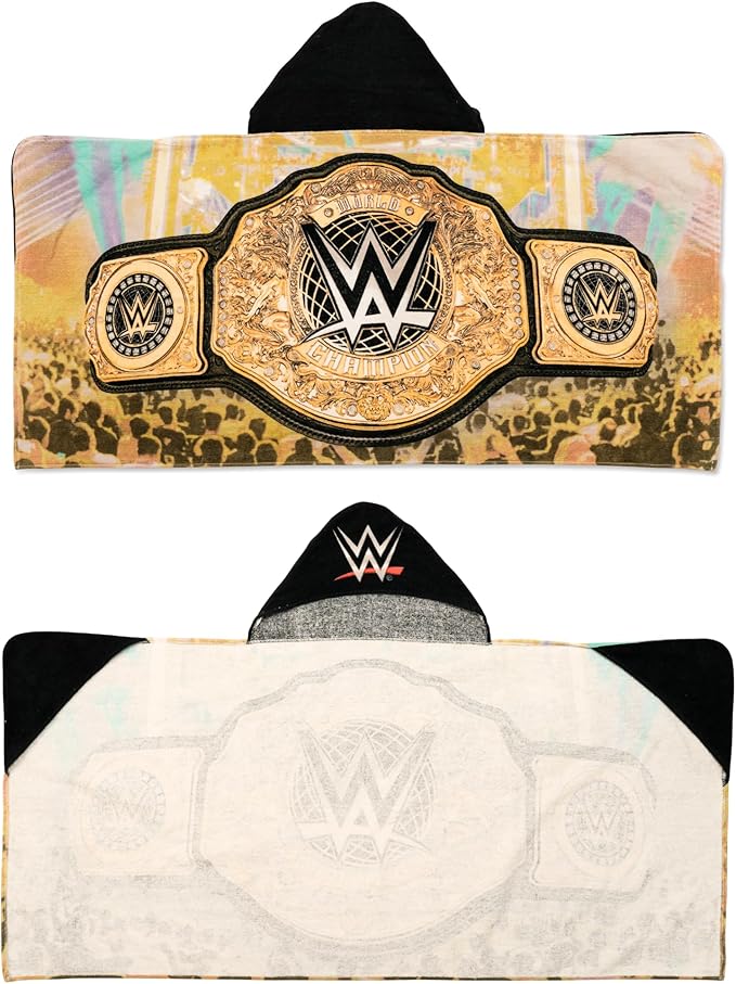 WWE Wrestling Kids Super Soft Bath/Pool/Beach Soft Cotton Terry Hooded Towel Wrap, 24 in x 50 in, (100% Officially Licensed Product) By Franco