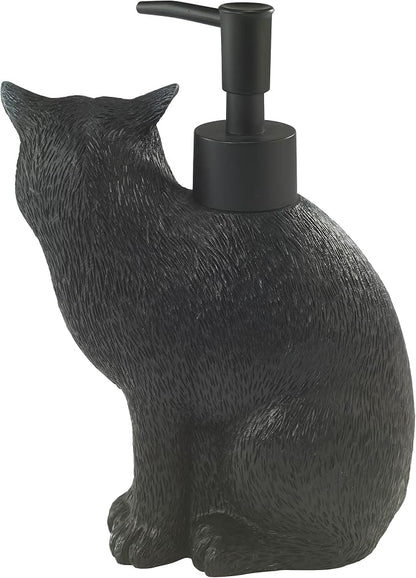 Avanti Linens - Soap Dispener/Lotion Pump, Guest Bathroom Essentials, Black Cat Inspired Bathroom Decor (Halloween Collection)