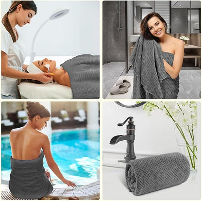 HOMEXCEL 6PK Bath Towel Set, 24x48 in, Absorbent&Quick Dry Towels for Hotel | Ultra Soft, Lightweight Towels for Bathroom, Spa and Beauty Parlor, Grey
