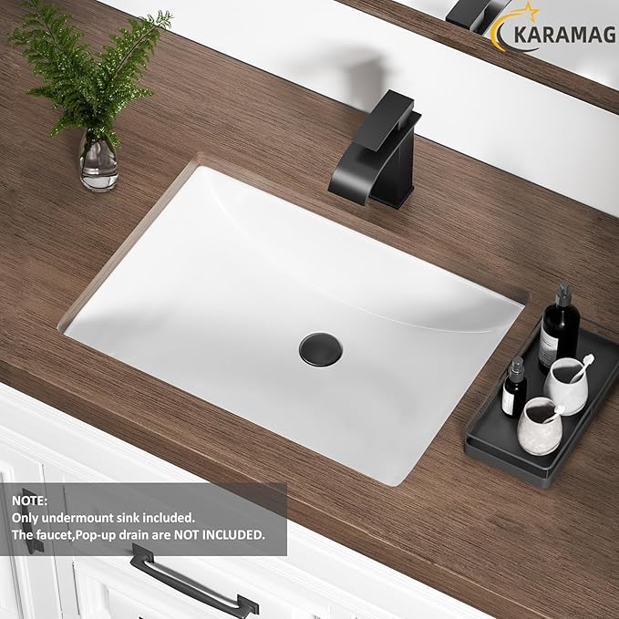 Ada Compliant 20"x15" White Ceramic Rectangle Undermount Bathroom Sink with Overflow (20"x15")