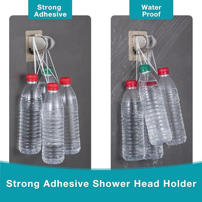 GwernKB Handheld Shower Head with ON OFF Switch & 79in Stainless Steel Hose | Built-in Power Spray,7-mode High Pressure Spray with Bracket & Extra No Drilling Shower Holder for Lower Mount,Brushed Nickel