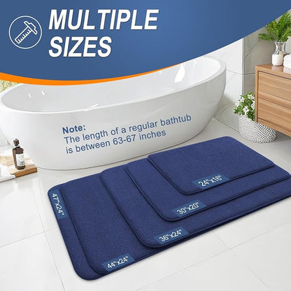 OLANLY Memory Foam Absorbent Bathroom Rugs Mats 30x20, Twilight Sapphire | Soft Quick Dry Bath Mats Rugs, Non-Slip, Machine Washable Carpet for Bathroom Floor, Tub and Shower, Home Decor Accessories