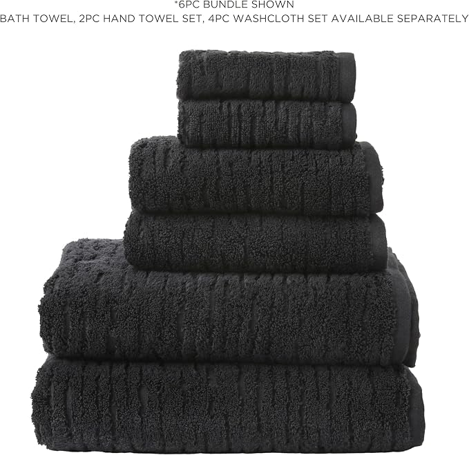 SKL Home CloudSoft Bath Towel, 100% Cotton Luxury, Slate | Premium spa-level quality. 600 GSM weight. Ultra plush & absorbent.
