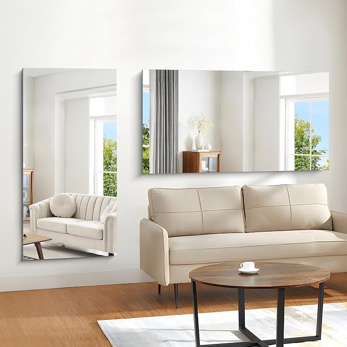 KOCUUY Large Frameless Mirror, 60x30 Inch Rectangle Bathroom Vanity Mirror for Over Sink, Upgraded Shatterproof Unframed Design for Bedroom, Living Room, Entryway