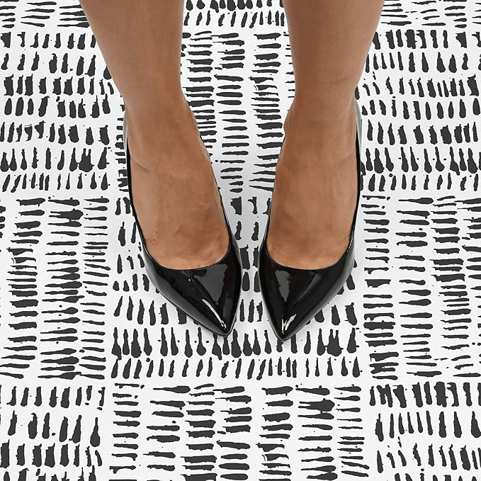 FloorPops FP2945 Noleby Peel & Stick Floor Tiles, Black