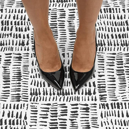 FloorPops FP2945 Noleby Peel & Stick Floor Tiles, Black