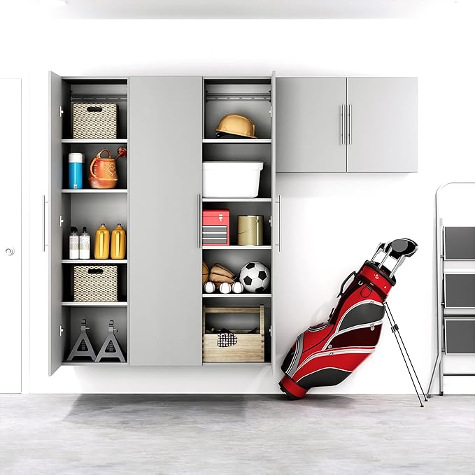 Prepac's HangUps Upper Storage Cabinet - Elegant and Spacious Wall Cabinets to Maximize Your Storage, 36" Size, Classic Light Gray Finish