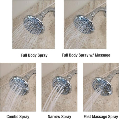 Danco 1.8GPM 5-Spray Water-Saving Shower Head with Adjustable Swivel Ball Joint in Chrome (12017)