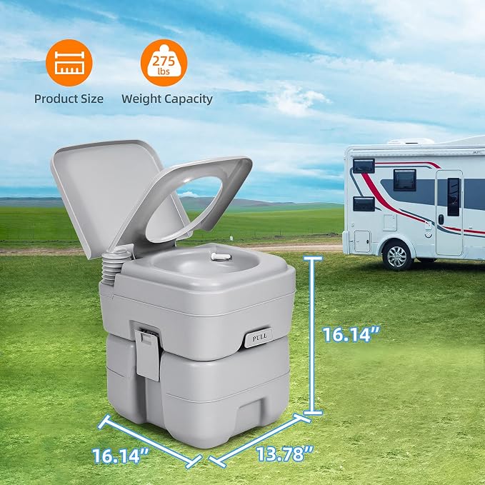 YITAHOME Portable Toilet | Camping Toilet, Travel RV Toilet, 5.3 Gallon Detachable Waste Tank, Double Water Spouts for Camping, Hiking, Hunting