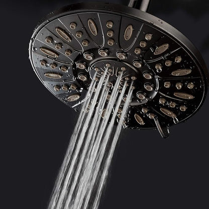 AquaDance OIL RUBBED BRONZE High Pressure 6-Setting 7" Rain Shower Head – Angle Adjustable, Anti-Clog Showerhead Jets, Tool-Free Installation - USA Standard Certified - U.S. Brand | Angle Adjustable with Extra-wide Flow Coverage & High Precision Anti-c...