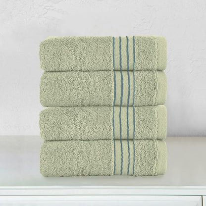 Elegant Comfort Premium Turkish Cotton 4 Pack Hand Towel Set - 16 x 28 inch, Luxurious Hotel Spa Quality 100% Turkish Cotton 4PC Hand Towel Set - Highly Absorbent - Soft Bathroom Towels, Mint Green