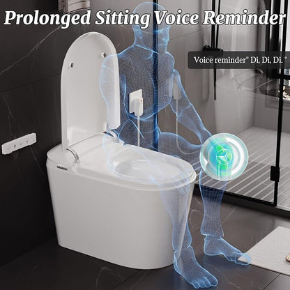 Smart Bidet Toilet with Tank Foam Shield Dual Auto Flush/Lid&Seat | Foot Sensor UV-C light Electric Modern One Piece Toilet for Bathroom with Siphon Dual Flush 0.8/1.2 GPF MAP 1000g