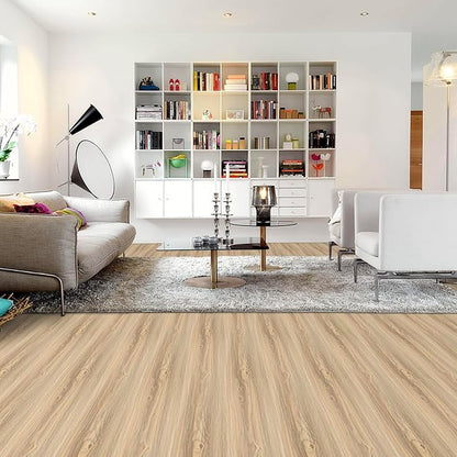 Peel and Stick Floor Tile, 20-Pack 30 Sq.Ft, Peel and Stick Flooring | Waterproof and Easy to Clean, Natural Wood Grain Look Vinyl Flooring, Self Adhesive and Removable for Bathroom Kitchen