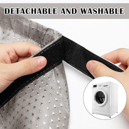 Fabric Sink Skirt Diamond Bathroom Stitch Self Stick Adhesive Waterproof Fabric Under Sink Curtain Skirt 55 x 32 Inch Adds Bathroom Storage(Silver Gray,Classic Style)