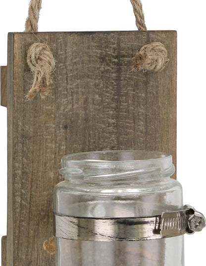 Stonebriar Natural Wall Sconce Set with Hanging Loop, Brown, 2 Count