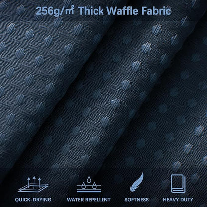 Extra Long Royal Blue Waffle Water Repellent Shower Curtain 96 Inches, 256GSM Heavy Duty Shower Curtain for Bathroom, Hotel Quality Bath Curtain Set with 12 Hooks, 72Wx96H