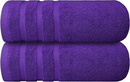Infinitee Xclusives 100% Ring-Spun Cotton Bath Towels for Bathroom - Pack 2 | Luxury Super Soft, Absorbent & Quick-Drying |27x54 inches| Large Bathroom Towels Set |600 GSM| Gym, Shower, Spa & Hotel Use