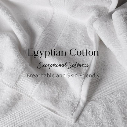 Superior Egyptian Cotton Plush & Absorbent, Bath Towel Set of 4, White | Quick Dry, Soft Luxury Towel Set, Bath Essentials for Bathroom, Guest Bath, Spa, 4 Piece Bath, Madeline Towels