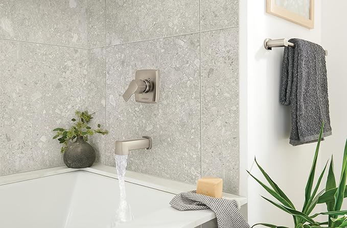 Peerless Ezra Single-Function Brushed Nickel Tub and Shower Valve Trim Kit, Shower Handle, Brushed Nickel PTT14171-BN (Shower Head and Valve Not Included)