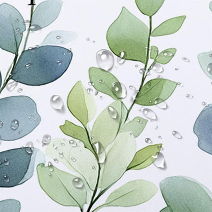 HVEST Sage Green Eucalyptus Shower Curtain with Hooks, Green Leaf and Bible Verse Inspirational Quotes on White Shower Curtain for Bathroom Nature Botanical Bathroom Decor Accessories,72L X 72W inches