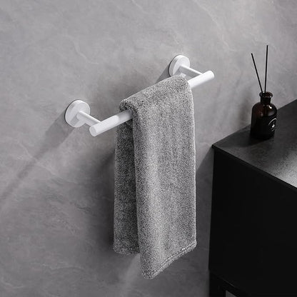 GERZWY 12-Inch Bathroom Towel Bar SUS 304 Stainless Steel Bath Towel Bar Modern Round Style Wall Mount, White