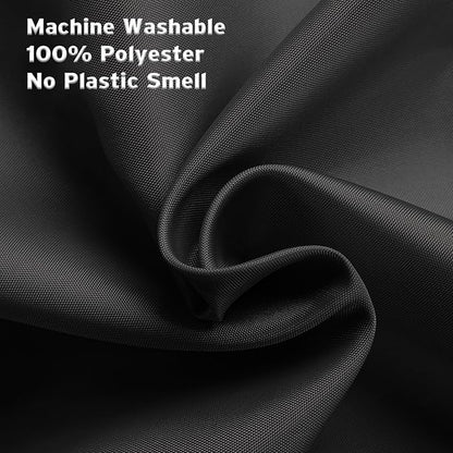 Titanker Fabric Shower Curtain Liner Washable with 2 Magnets, 70 x 72 Inches, Waterproof, Soft Fabric, Lightweight Polyester, Black