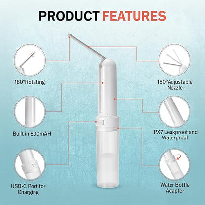 Portable Bidet for Travel, Rechargable USB-C 3 High Pressure Modes Travel Bidet Compact Waterproof Handheld Sprayer Device for Women, Men, Babies - Ideal for Personal Hygiene