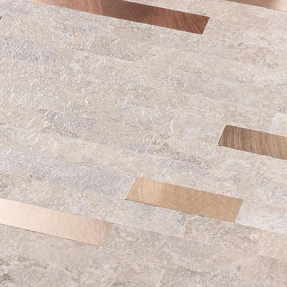Yipscazo 2 Sheets PVC Wall Tiles Stick on Tiles for Backsplash Kitchen, Bathroom, Laundry Room, Camper, Fireplace (6'' X 12'', Stone)
