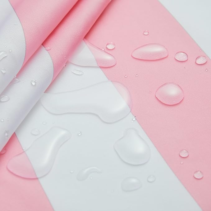 Ohocut Vertical Striped Shower Curtain, Cute Retro Vintage Stripe Bathroom Shower Curtain, Waterproof Polyester Fabric Modern Bath Curtain for Bathroom 72x72 Inches Pink