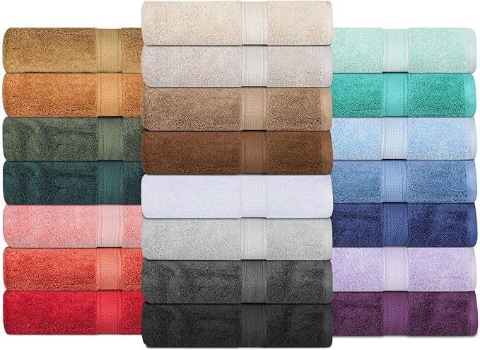 SUPERIOR Egyptian Cotton Plush & Absorbent, Hand Towel Set of 4, Turquoise | Quick Dry, Soft Luxury Towel Set, Bath Essentials for Bathroom, Guest Bath, Spa, 4 Piece Set, Madeline Towels