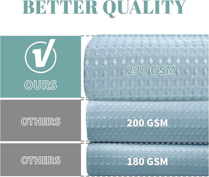 eachope No Hook Waffle Shower Curtain with Snap-in Liner, 54x80 Inch, Teal | 230GSM waffle weave fabric, waterproof liner set with 2 bottom magnets, mesh window, washable, for shower stalls or bathrooms