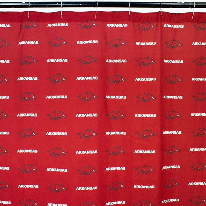 Everything Comfy NCAA Arkansas Razorbacks Bright and Colorful Shower Curtain Cover 70" x 72"