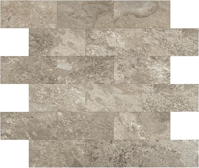 2026 New Upgrade Peel and Stick Backsplash Tile, Peel and Stick 11.34" X 11.57" Wall Tile for Kitchen, Bathroom, Fireplace, Laundry (Brownish Stone, 10 Packs)